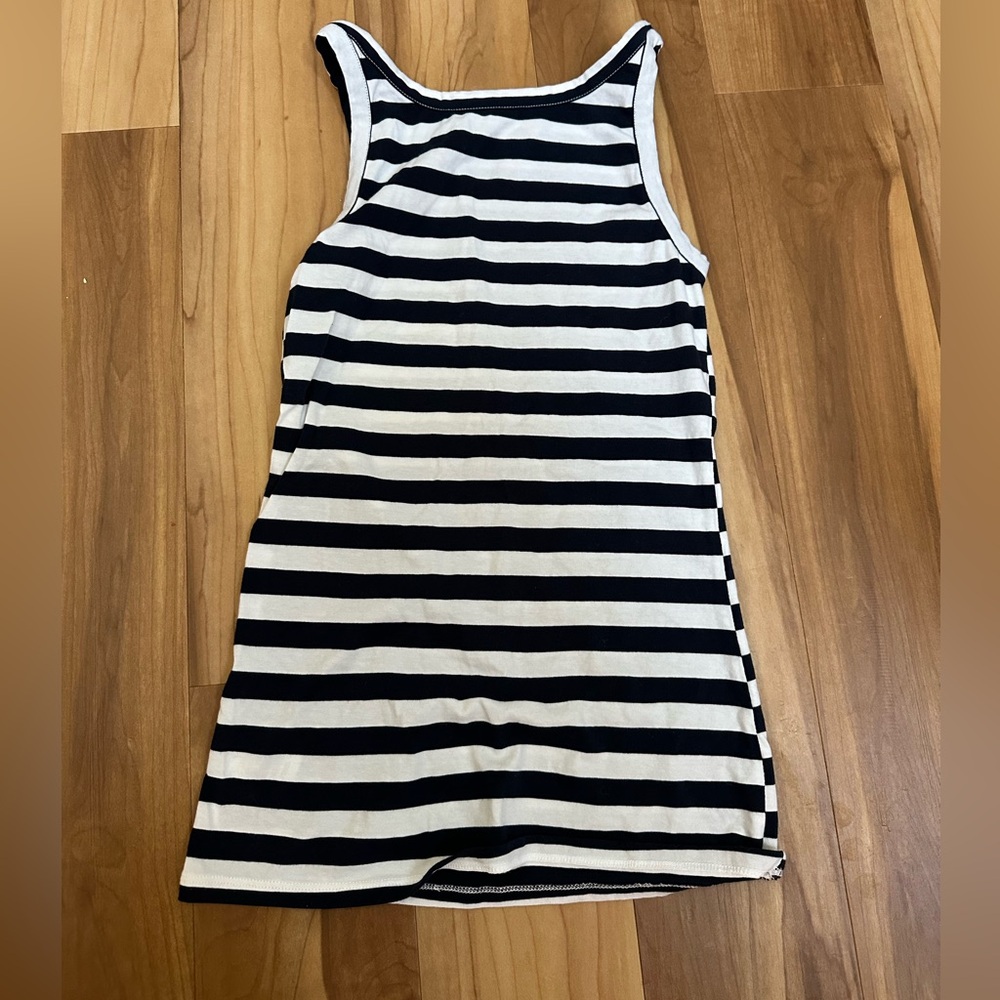 Loft outlet tank top - navy and white striped - size small